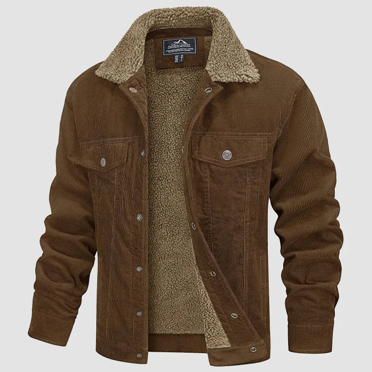 Jonas | Modische und kuschelig warme Cordjacke für Herren