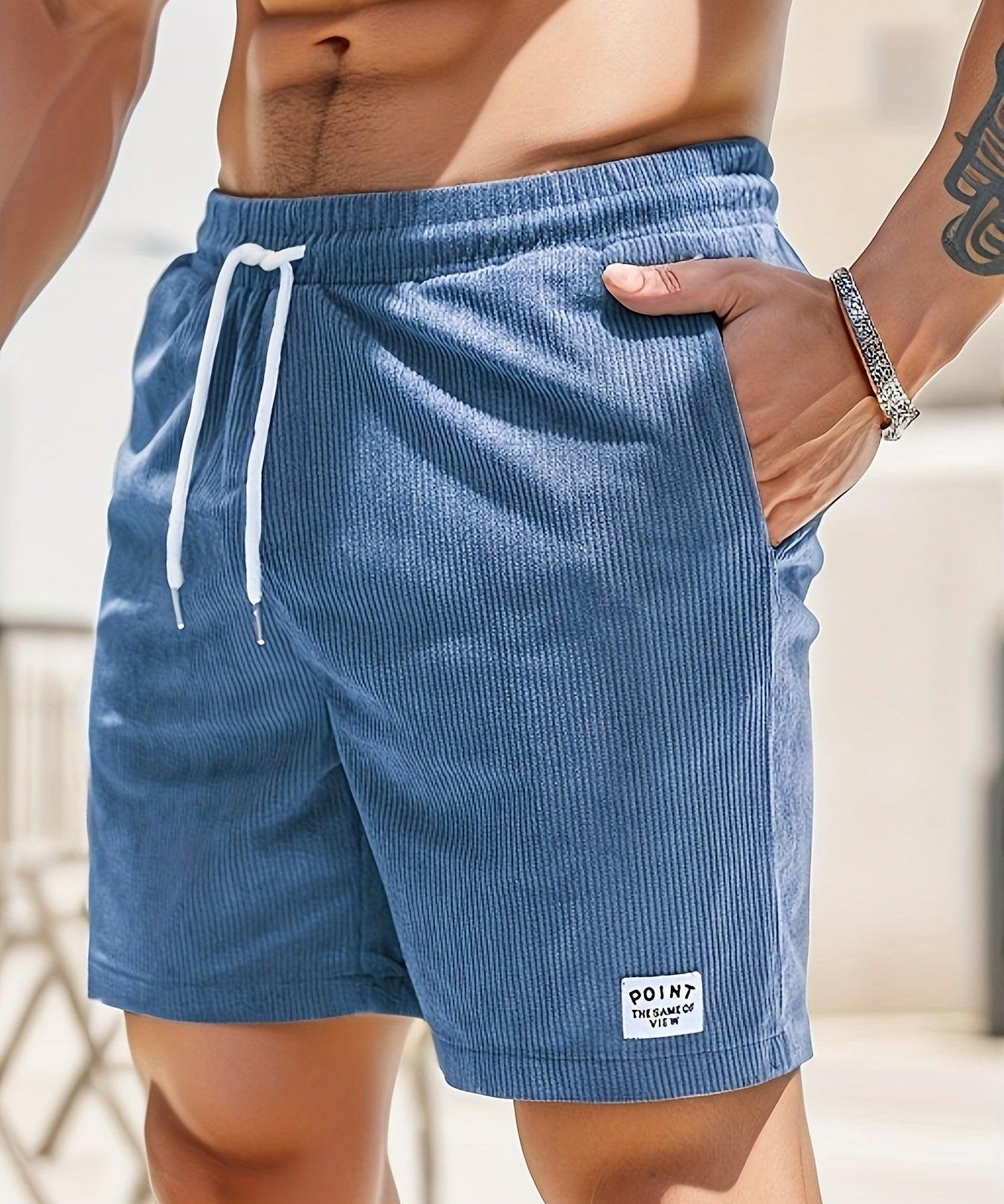 Gelegenheitsshorts von Männern - Elastischer Bund - Leichter atmungsaktiver Stoff - Drawess -Passform-2