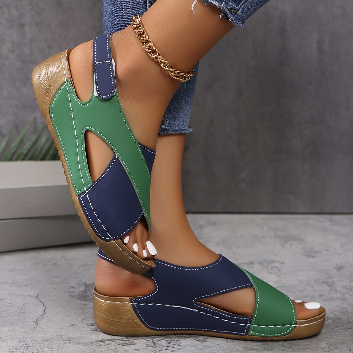 Sunny | Modische Zweifarbige Sandalen - Perfekt für den Sommer