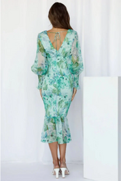 Angel | Elegantes Midikleid mit Blumenmuster für Damen