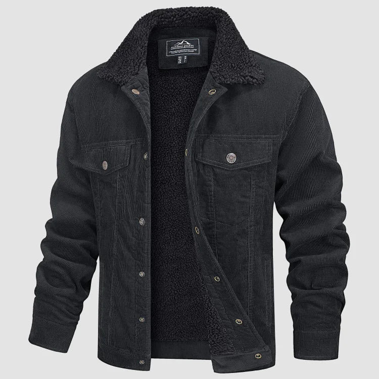 Jonas | Modische und kuschelig warme Cordjacke für Herren