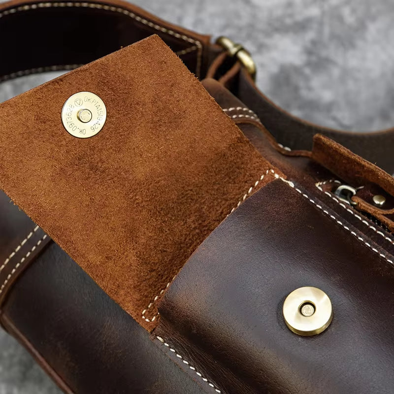 Zion | Retro Crazy Horse Leder Crossbody Sling Reisetasche