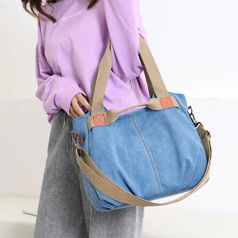 Lars | Retro Canvas Große Umhängetasche und Schultertasche