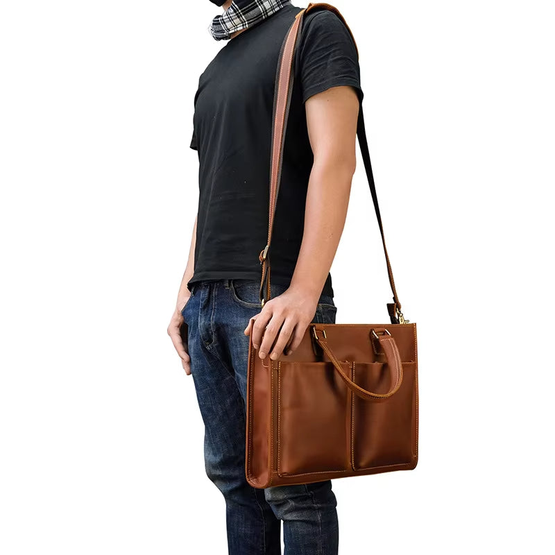 Jack | Herren Vintage Leder Reise Crossbody Messenger Handtasche