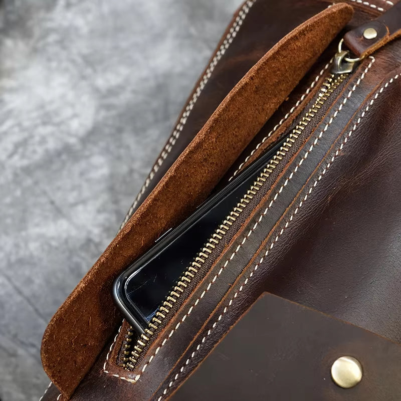 Zion | Retro Crazy Horse Leder Crossbody Sling Reisetasche