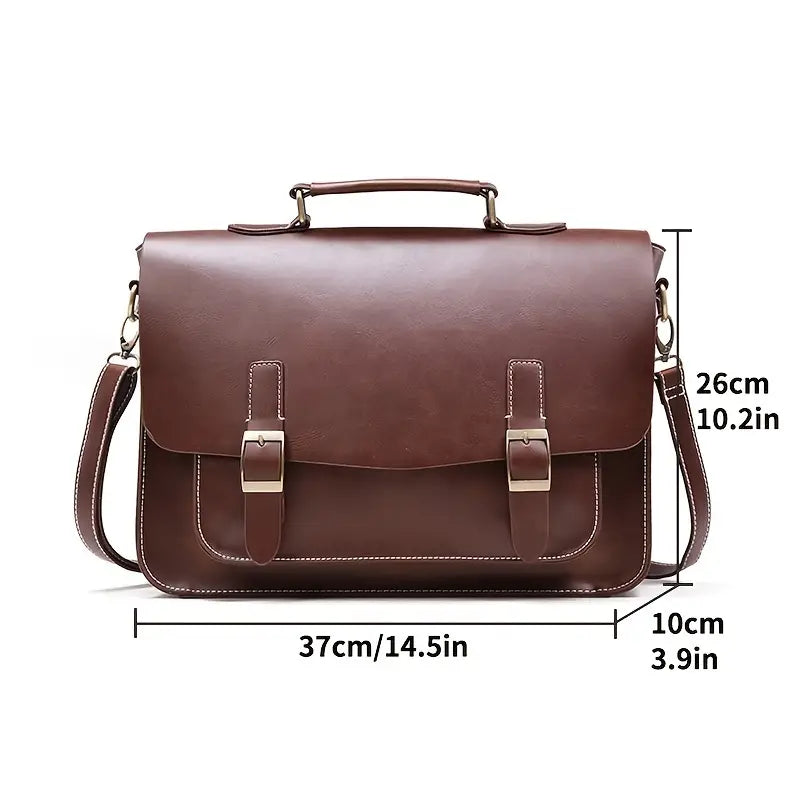 Liam | Retro PU Leder Aktentasche Crossbody Messenger Tasche