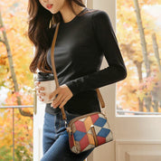 Sophie | Damen Patchwork Leder Mini Umhängetasche