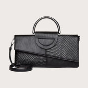 Clara | Retro Leder Schultertasche mit Krokodilmuster