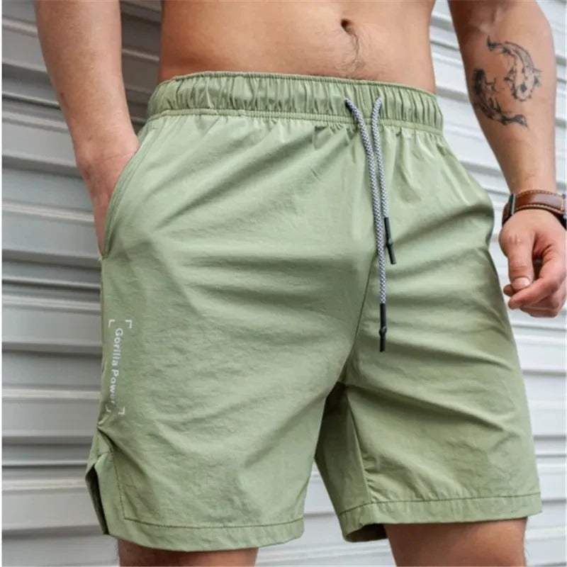  Herren -Gelegenheitsshorts - Leichte entspannte Passform - elastische Taille mit Kordelkordel - über dem Knie-1
