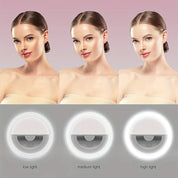 LED -Selfie -Ringlicht mit wiederaufladbarem Akku - Perfektes Kreislicht für Make -up und Fotografie, kompatibel mit Telefonen und Computern-4