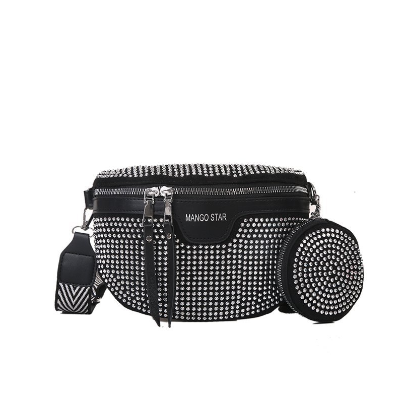 Mila | Stilvolle Strass Damen Hüft- und Schultertasche