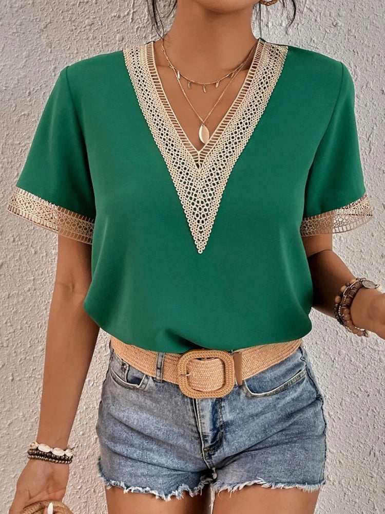 MIRJAM | V-Ausschnitt Shirt Sommer