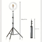 LED -Ringlicht mit verstellbarem Stativ und Telefonhalter für Selfies und Videoaufzeichnung-2