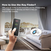 4-in-1-Schlüsselfinder mit LED-Blitz- und farbcodierten Empfängern-Kompaktschlüssel Locator für Schlüssel, Fernbedienungen und mehr-4