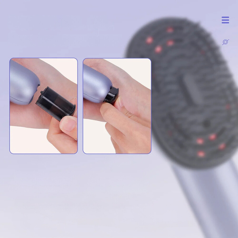 Glowspray Comb - Kopfmassaget mit Vibration und Haaröl Applikator-3