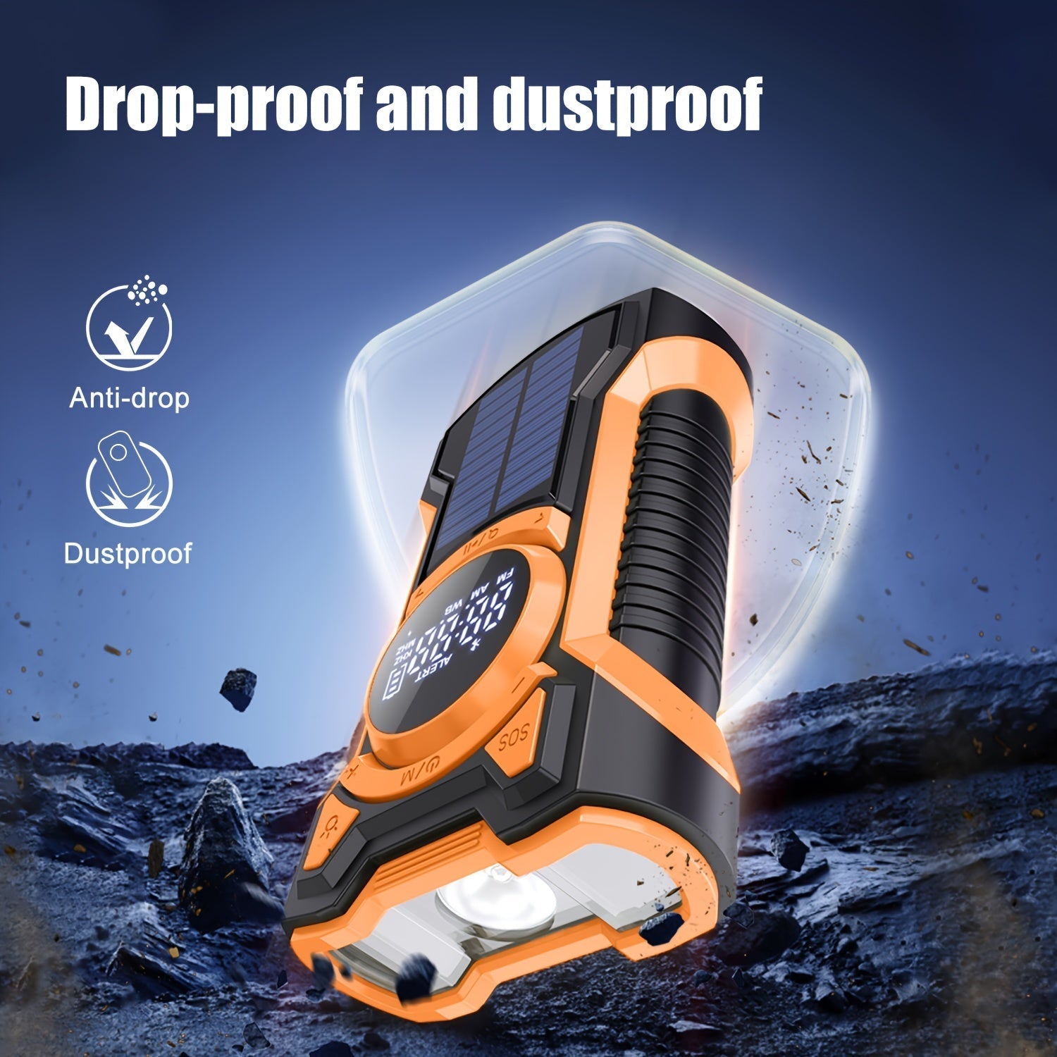 All-in-One-Notfallradio mit Handkurbel, Solarpanel, Taschenlampe und USB-Ladegerät-ideal für Camping und Nutzung im Freien-4