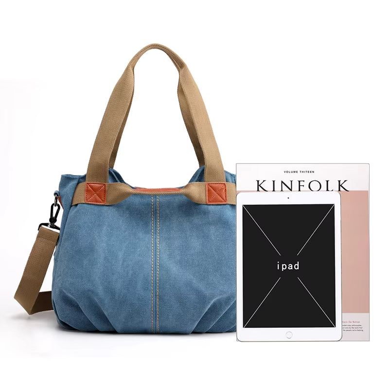 Lars | Retro Canvas Große Umhängetasche und Schultertasche