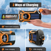 All-in-One-Notfallradio mit Handkurbel, Solarpanel, Taschenlampe und USB-Ladegerät-ideal für Camping und Nutzung im Freien-5