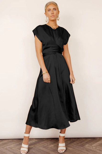 JASMIN | Satin-Cross-Over-Kleid