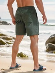  Gelegenheitsshorts von Männern - atmungsaktivem, leichtem Stoff - elastischer Bund mit Kordelkordel-2