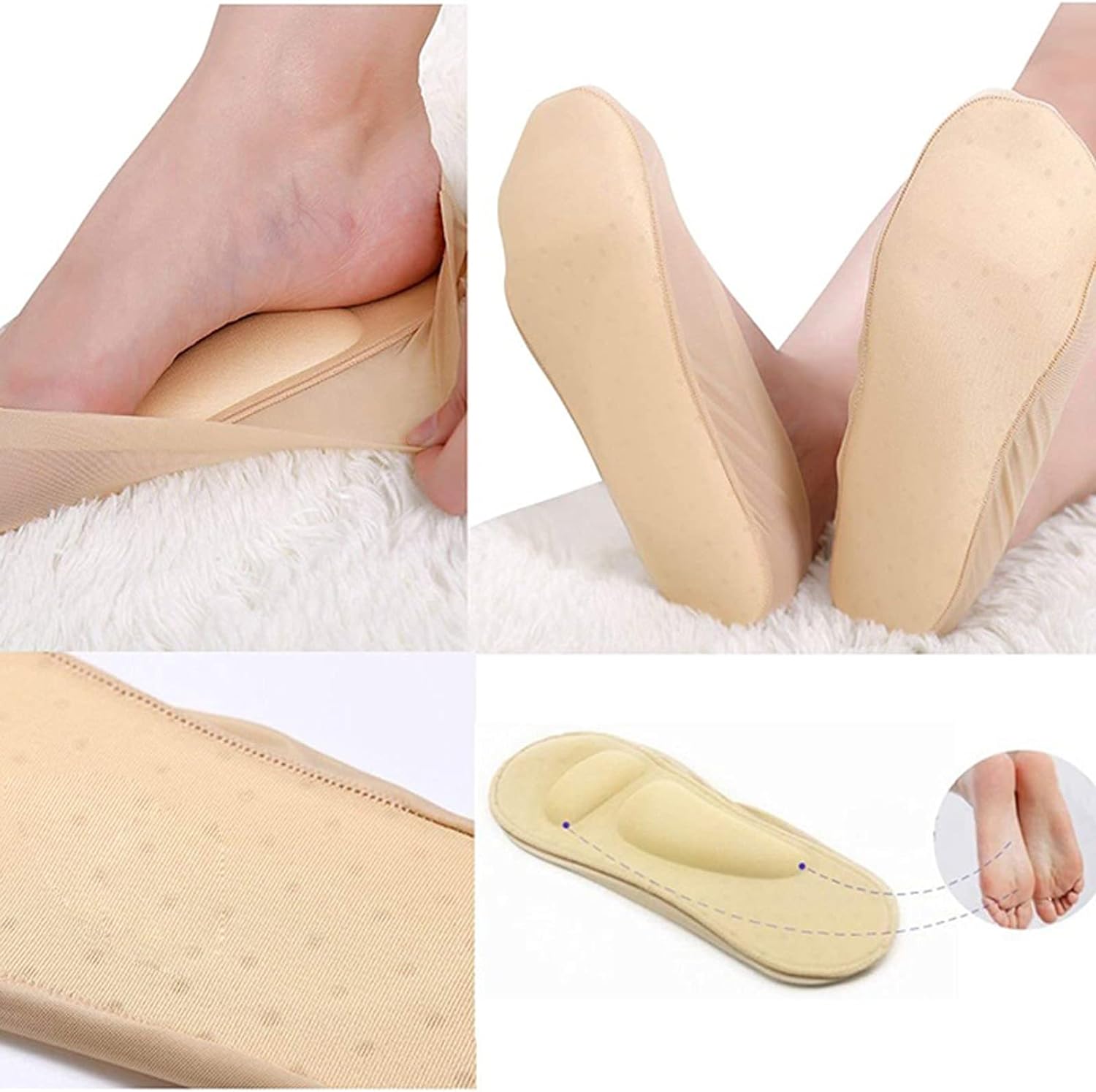 3D -Bogen -Support -Socken für Frauen - atmungsaktives, rutschfestem Griff, stilvolles Design-5