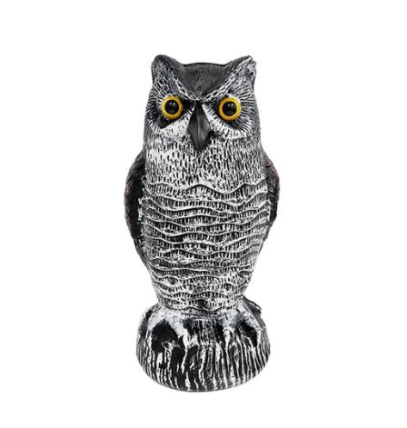 Realistischer 2-Pack-Eulenköder mit rotierenden Kopf-Outdoor-Vogel und Schädlingsschutzmittel