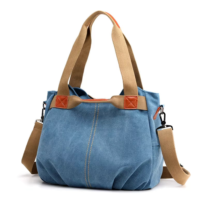 Lars | Retro Canvas Große Umhängetasche und Schultertasche