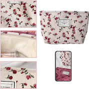Jaycee | Elegante Rosen-Schminktasche mit großem Fassungsvermögen
