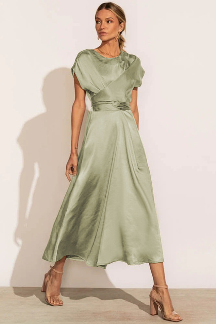 JASMIN | Satin-Cross-Over-Kleid