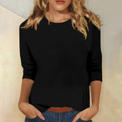 DARIELA | Damen Langarmshirt mit Rundhal