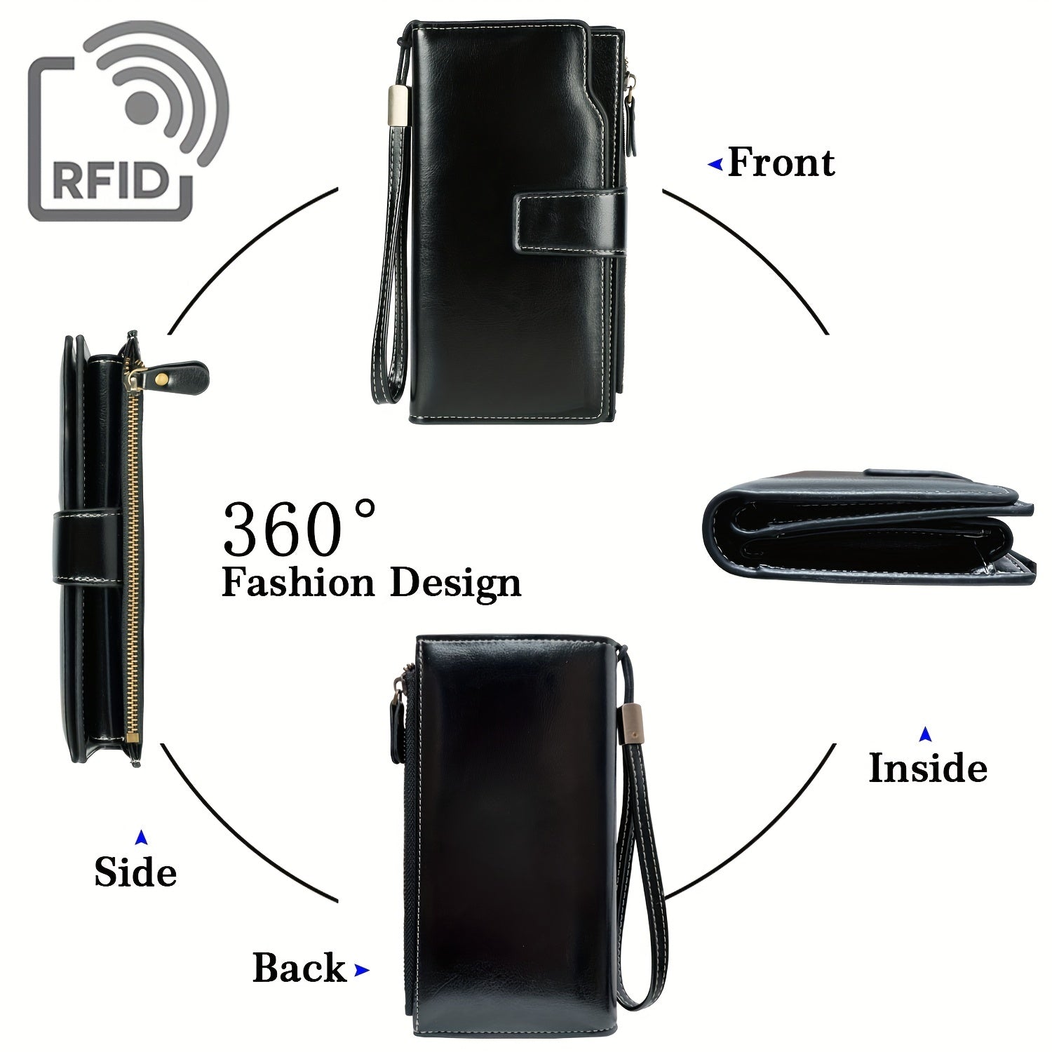 Dulce | RFID-sichere Reisetasche | Mehrfachfach Vintage Clutch