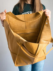 Lily | Damen Große Vegane Leder Tote Schultertasche