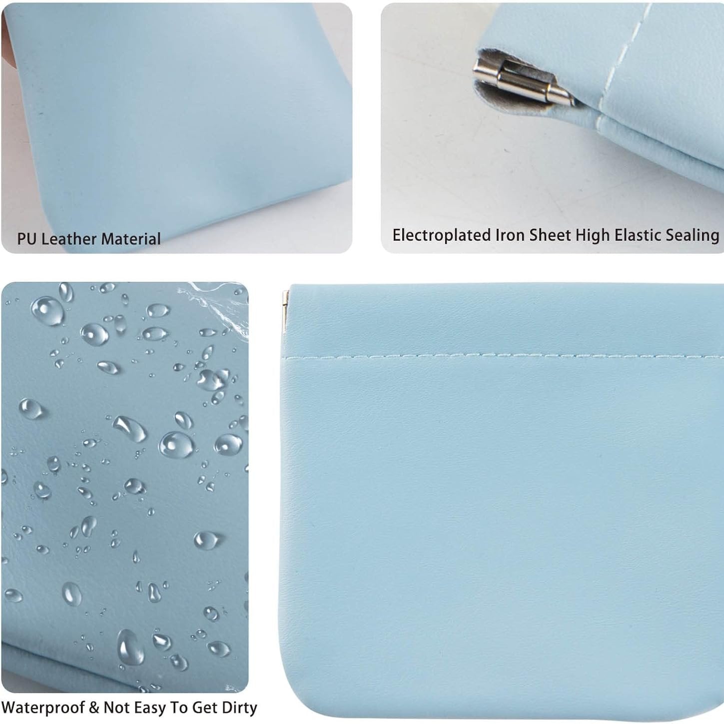 August | Wasserdichtes Lammleder Taschen-Make-up Kosmetiktasche