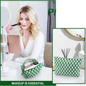 Claire | Stilvolles und funktionales kariertes Beauty-Organizer-Set