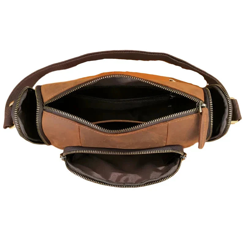 Kai | Herren Vintage Leder Crossbody Sling Reisetasche