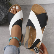 Sunny | Modische Zweifarbige Sandalen - Perfekt für den Sommer