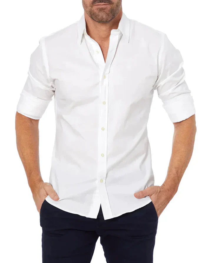 Kurt | Elegantes Hemd mit Stretch und Knopfleiste