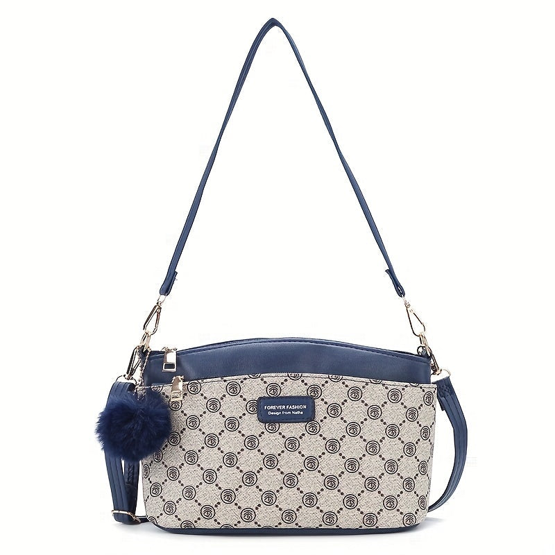 Mila | Leren Schultertasche für Damen mit Karomuster