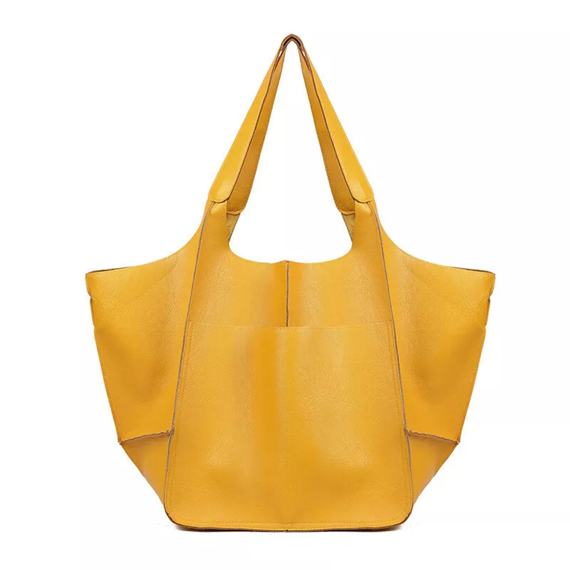 Lily | Damen Große Vegane Leder Tote Schultertasche