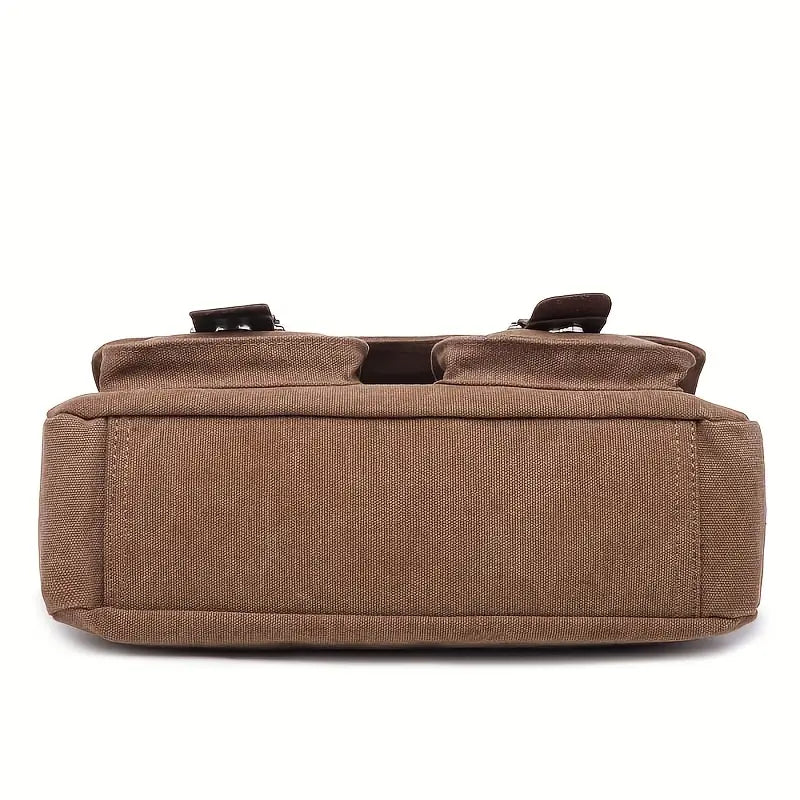 Max | Vintage Canvas Leder Schultertasche für Männer