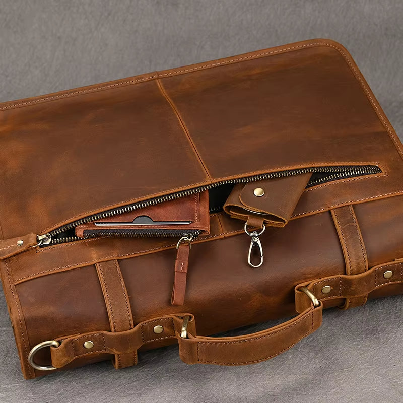 Daniel | Herren Leder Crossbody Messenger Laptoptasche Reisetasche
