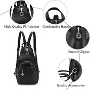 Nina | Damen Wasserfeste PU Leder Crossbody Sling Tasche Rucksack