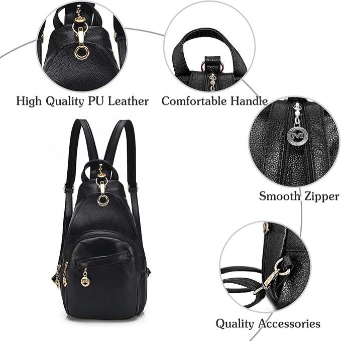 Nina | Damen Wasserfeste PU Leder Crossbody Sling Tasche Rucksack