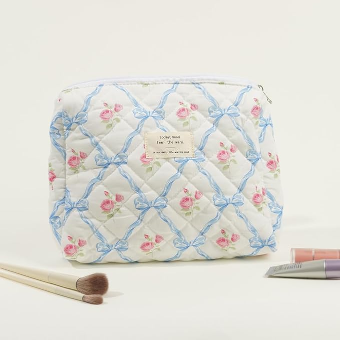 Elisse | Elegantes gepolstertes Make-up Taschen Set mit floralem Design