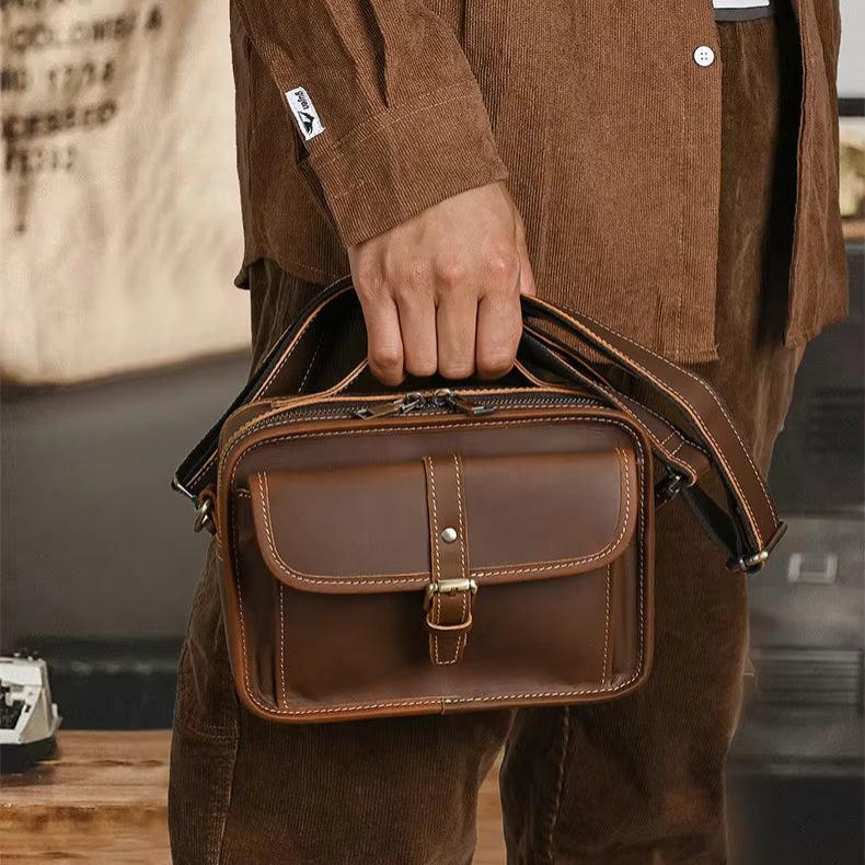 Lucas | Retro Leder Kleine Crossbody Messenger Handtasche