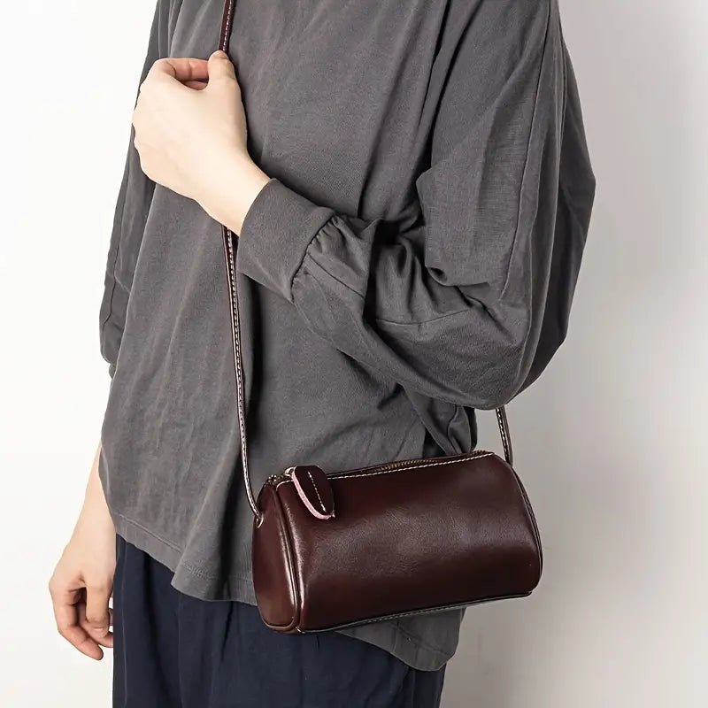 Eva | Kleine Vintage-Stil Leder Schultertasche