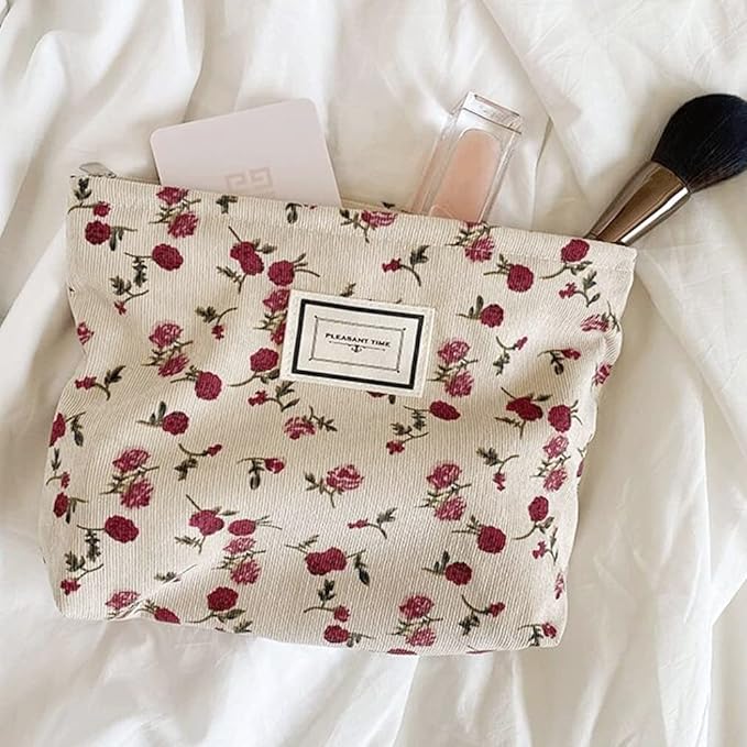 Jaycee | Elegante Rosen-Schminktasche mit großem Fassungsvermögen