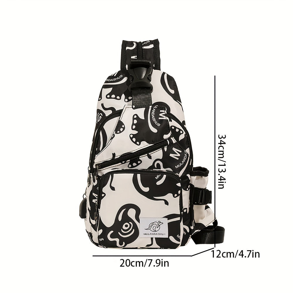 Eva | Blumen Schultertasche mit verstellbarem Riemen