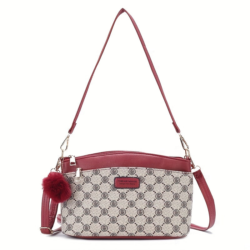 Mila | Leren Schultertasche für Damen mit Karomuster