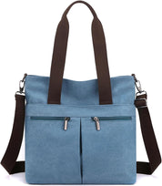 Lena | Canvas Schultertasche mit mehreren Fächern
